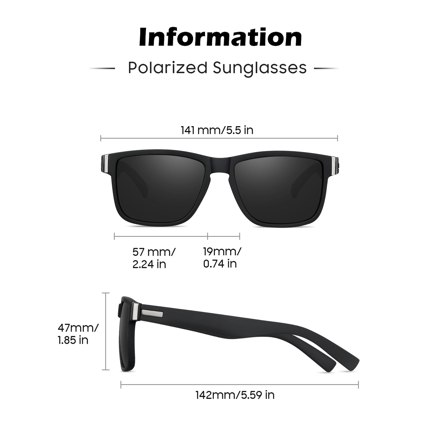 Perkanion Sunglasses Mens Polarised Sports Sun Glasses Square Shades for Men Womens UV400 Protection Driving Fishing Travel Sunglasses